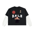 Ryan Lauryn Layered Contrast Sleeve Cotton T-Shirt