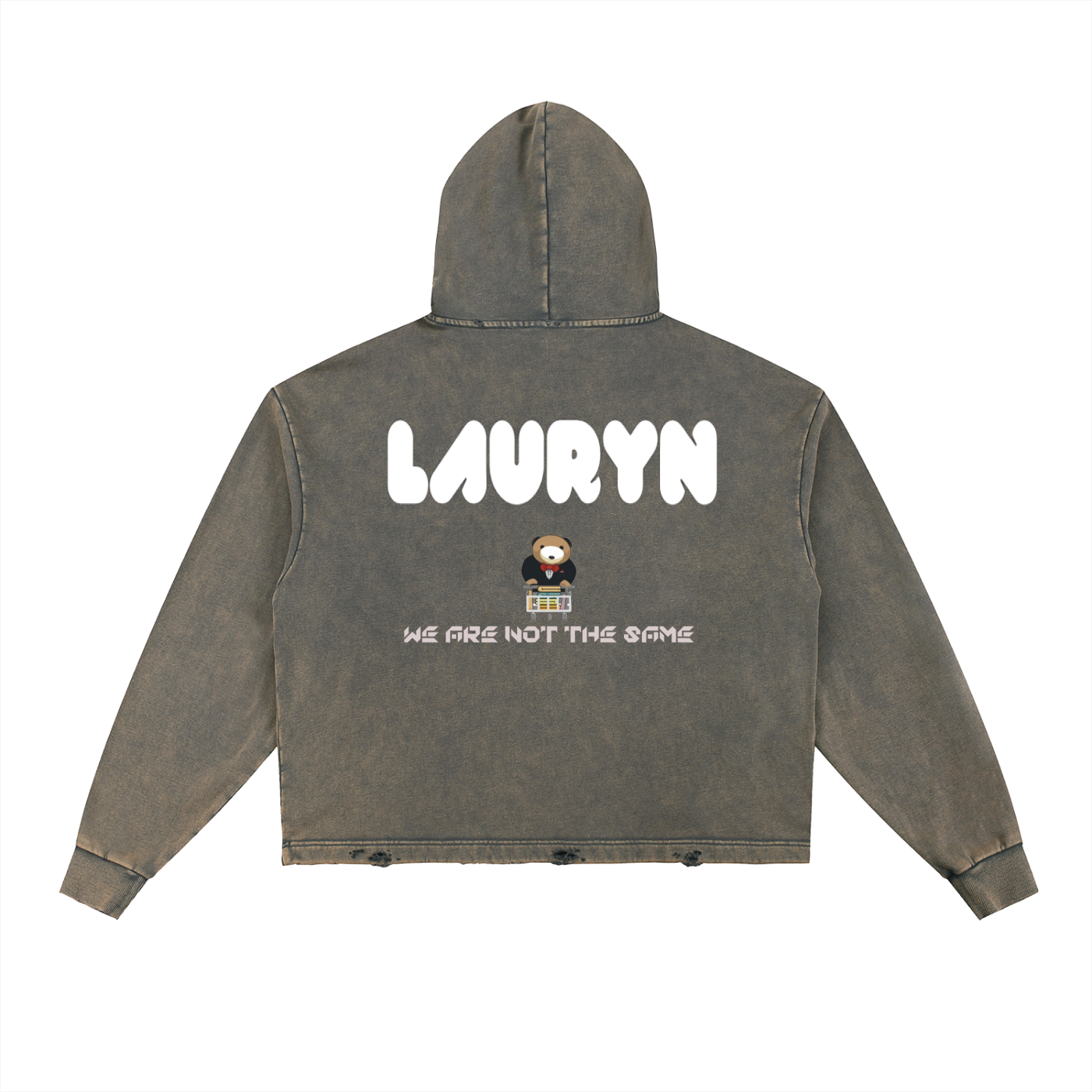 Ryan Lauryn Vintage Washed Frayed-Hem Hoodie