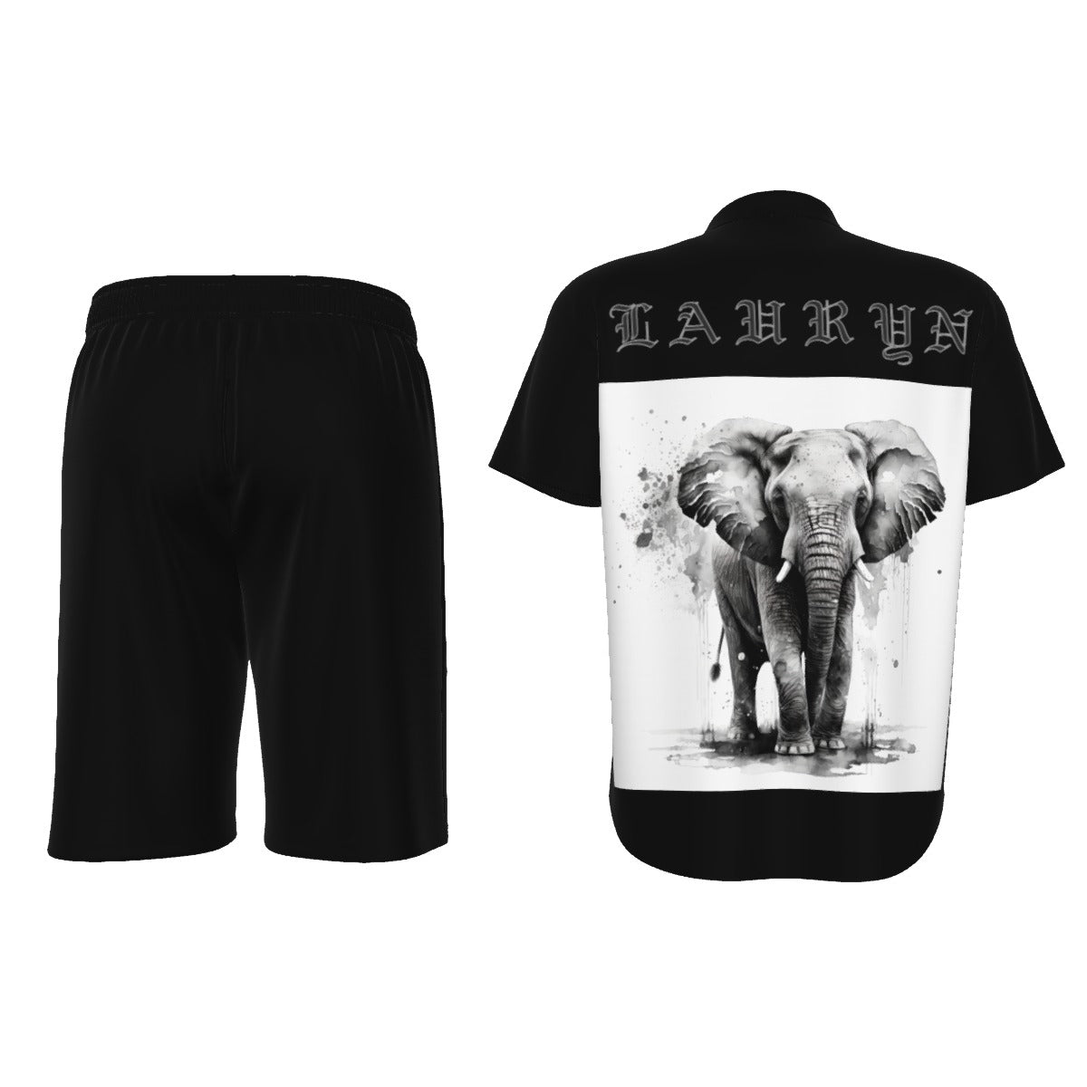 Ryan Lauryn Men's Short Sleeve Button Up Shirt With Shorts Set