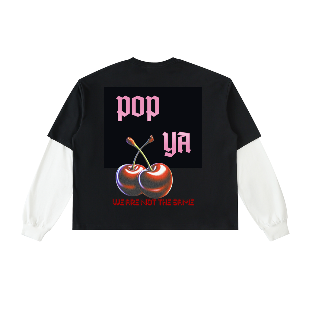 Ryan Lauryn Layered Contrast Sleeve Cotton T-Shirt