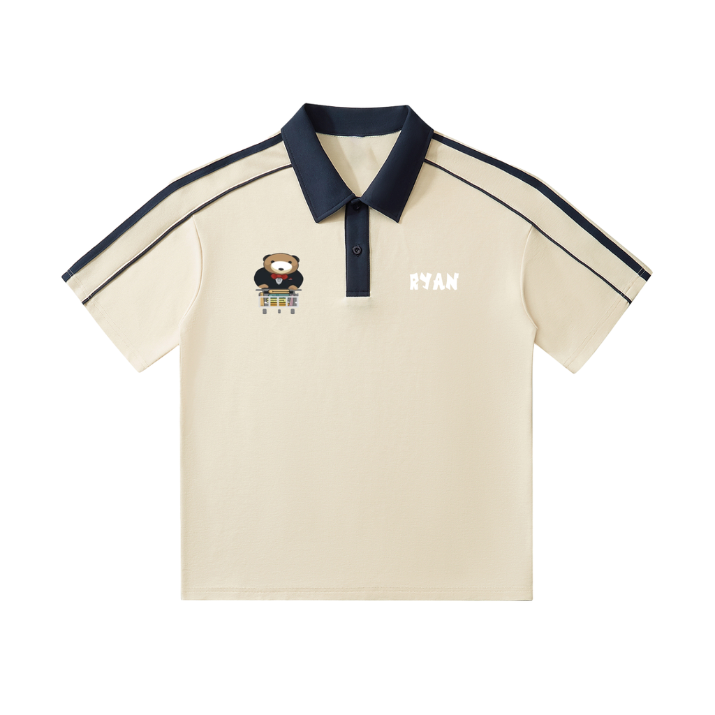 Ryan Lauryn Contrast Collar Short-Sleeve Polo Shirt