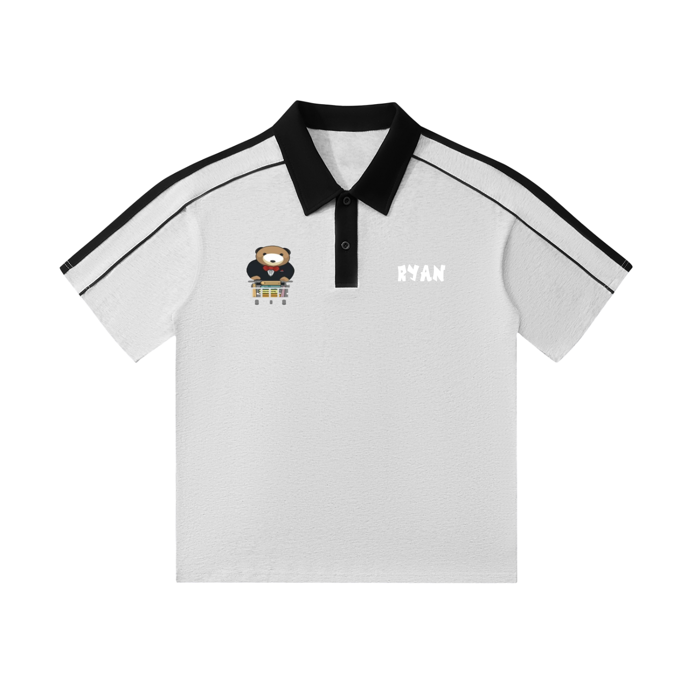 Ryan Lauryn Contrast Collar Short-Sleeve Polo Shirt