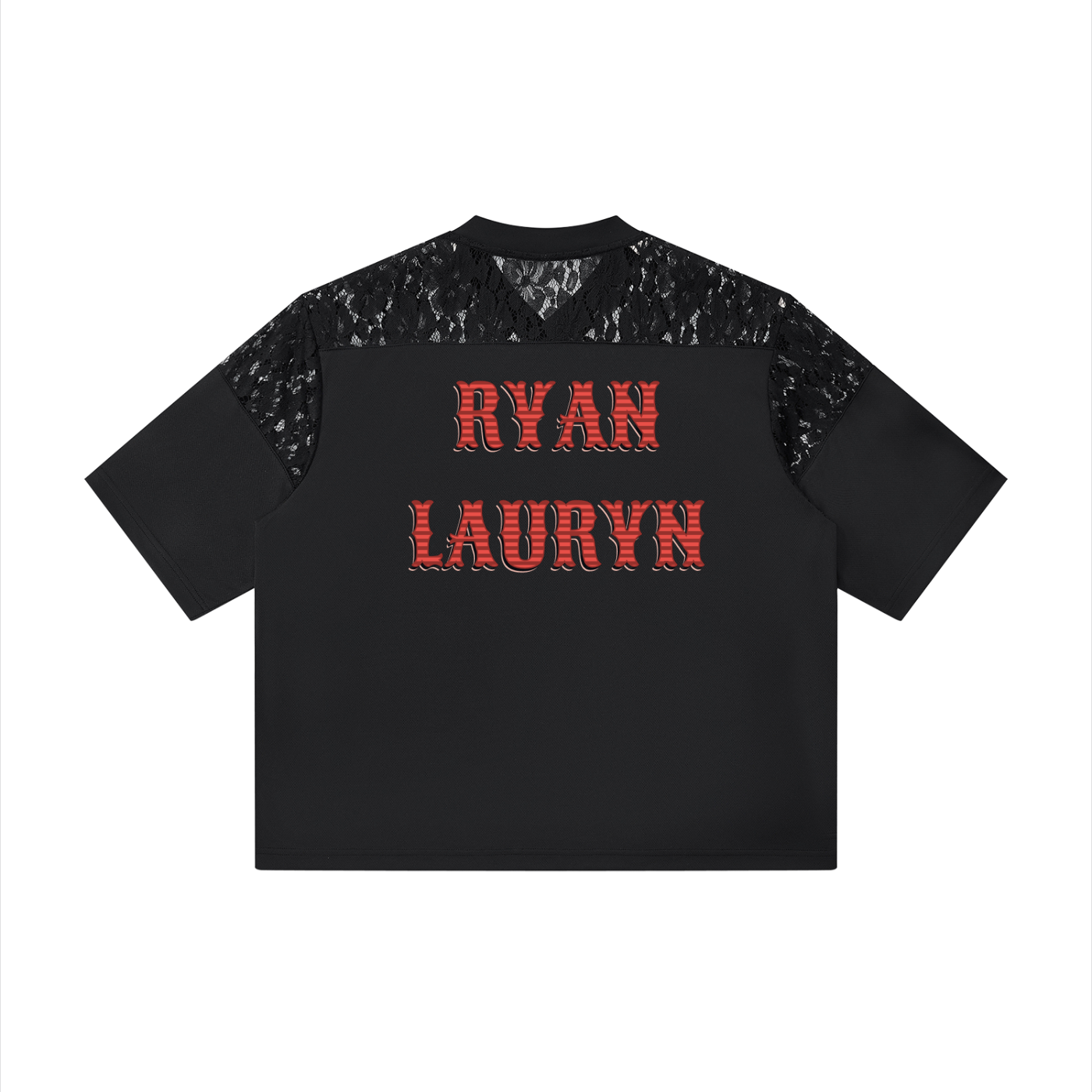 Ryan Lauryn Unisex Lace Paneling V-Neck T-Shirt