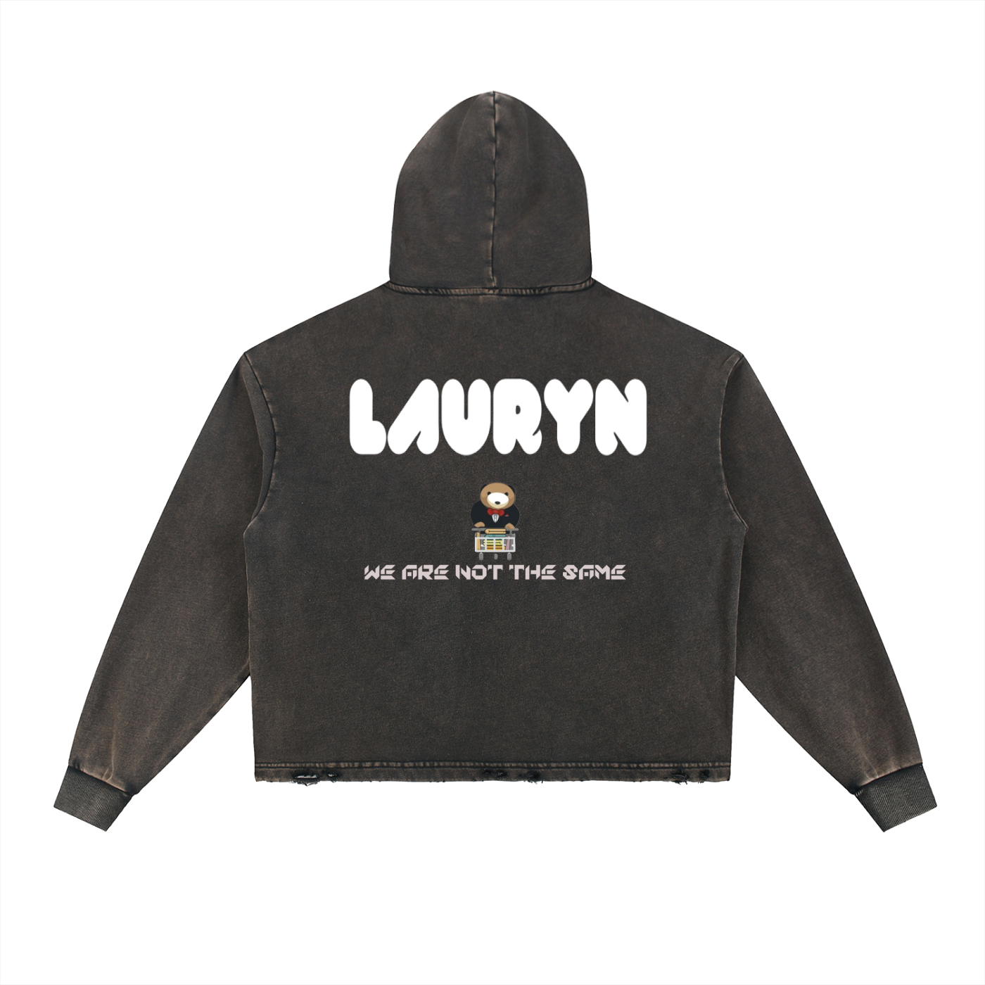 Ryan Lauryn Vintage Washed Frayed-Hem Hoodie