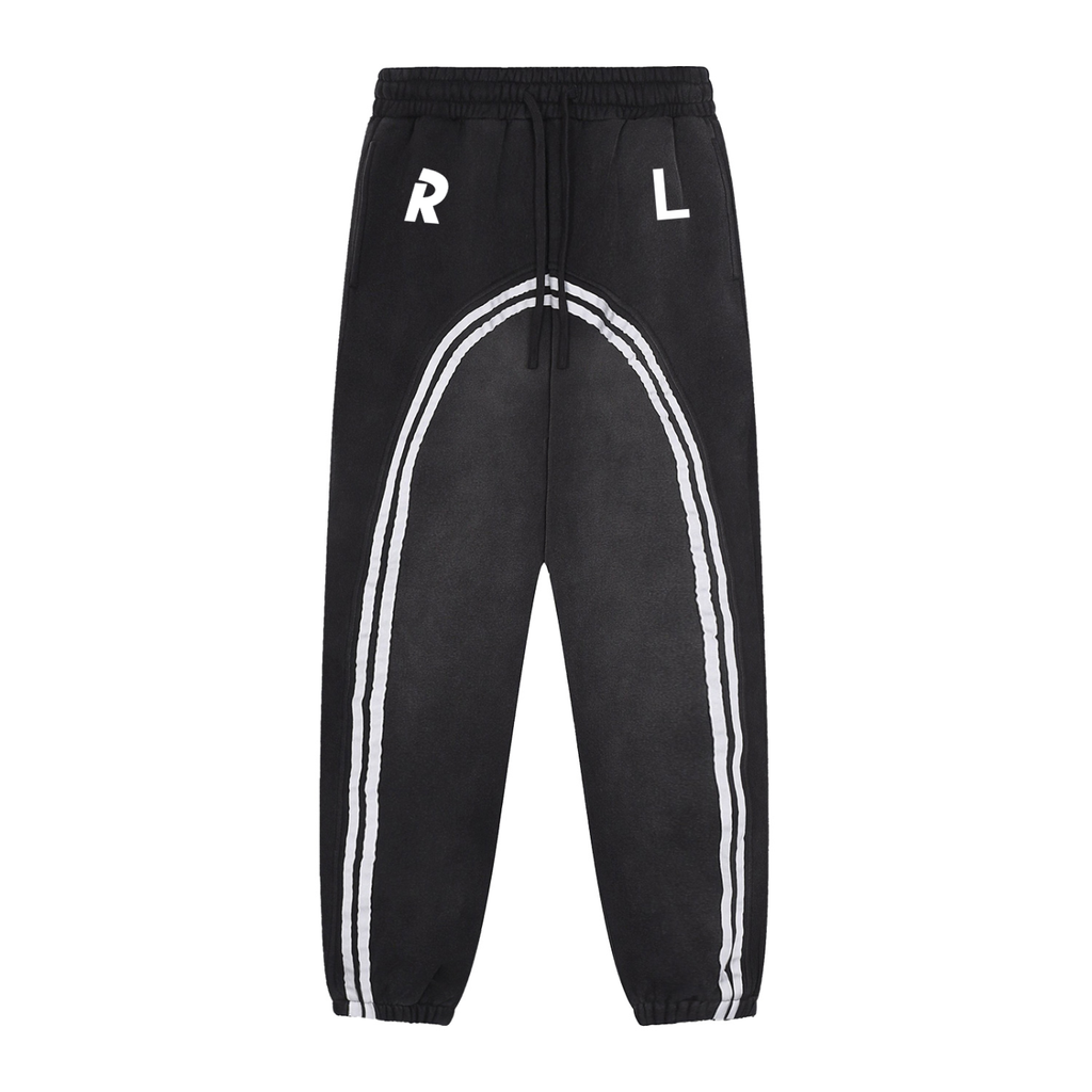 Ryan Lauryn Sun Fade Contrast Tape Fleece Jogged Sweatpants