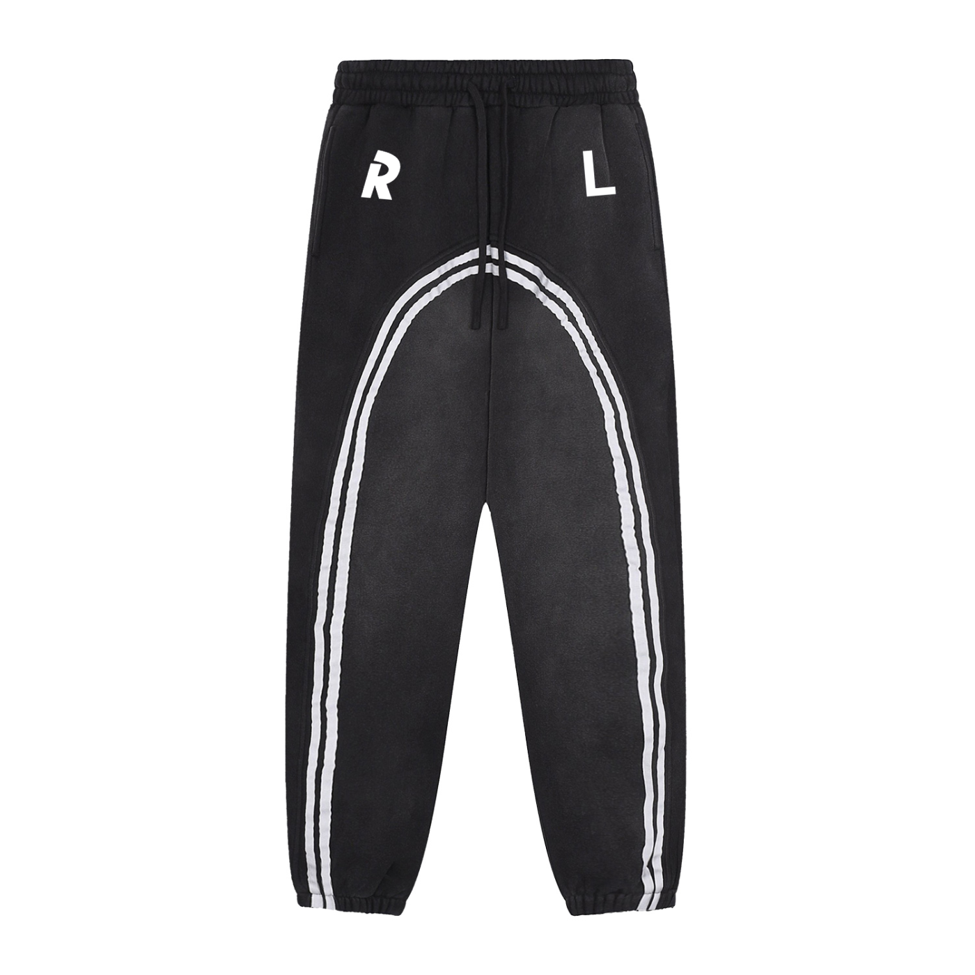 Ryan Lauryn Sun Fade Contrast Tape Fleece Jogged Sweatpants