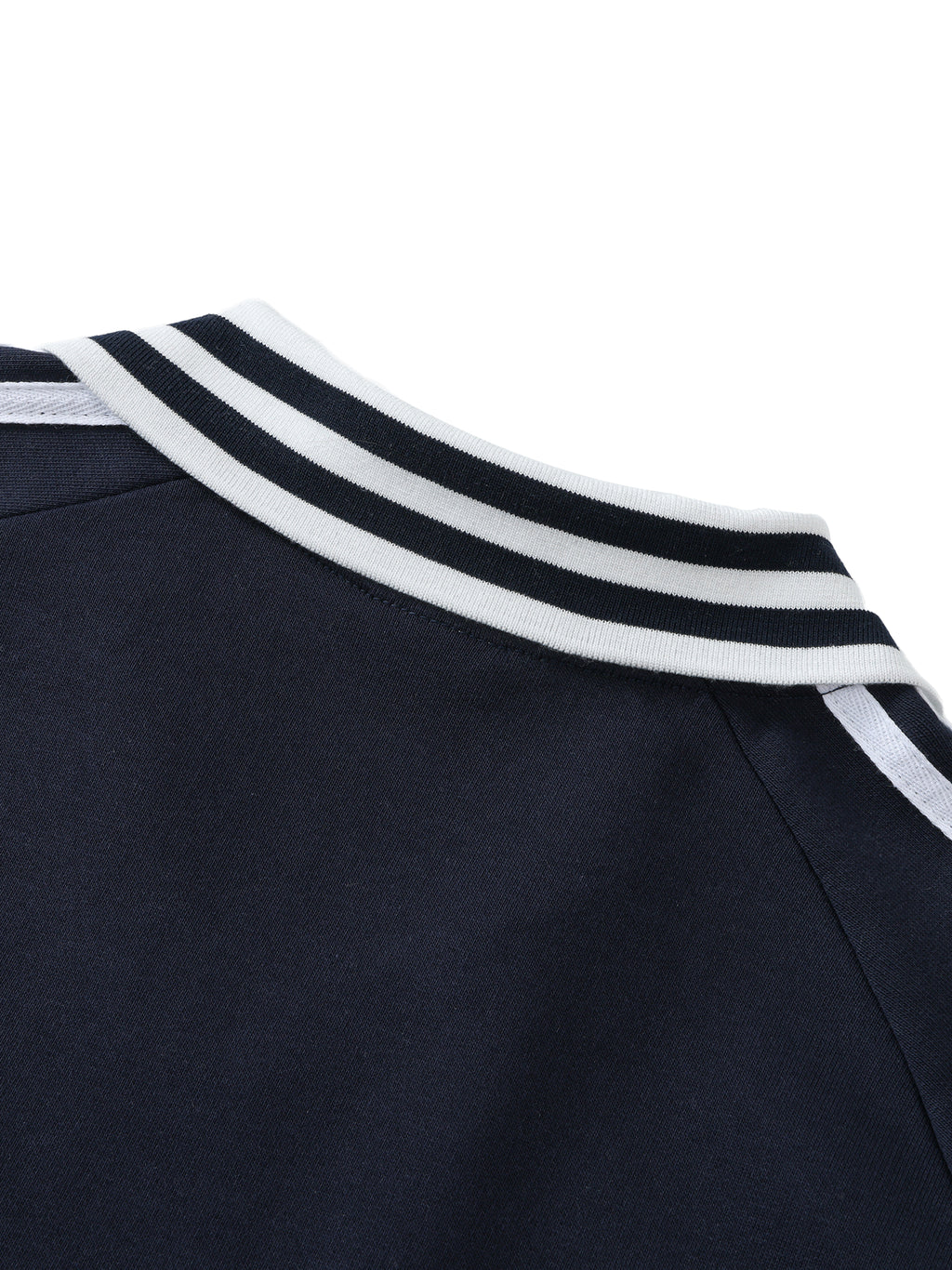 Ryan Lauryn Contrast Striped Lapel Collar Sweatshirt