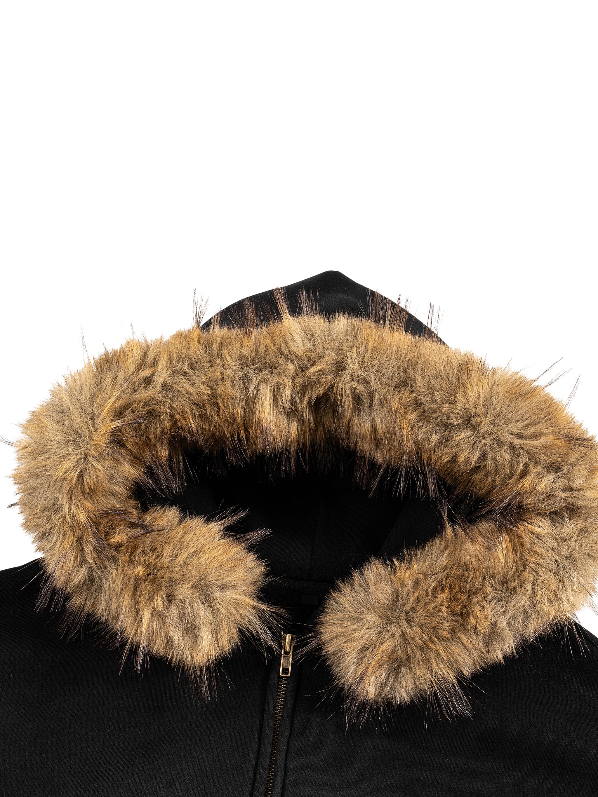 Ryan Lauryn Sun Fade Boxy Detachable Fur Hoodie